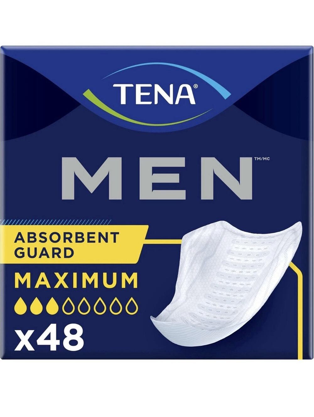 Tena Incontinence Guards for Men, Moderate Absorbency, 47 Count White